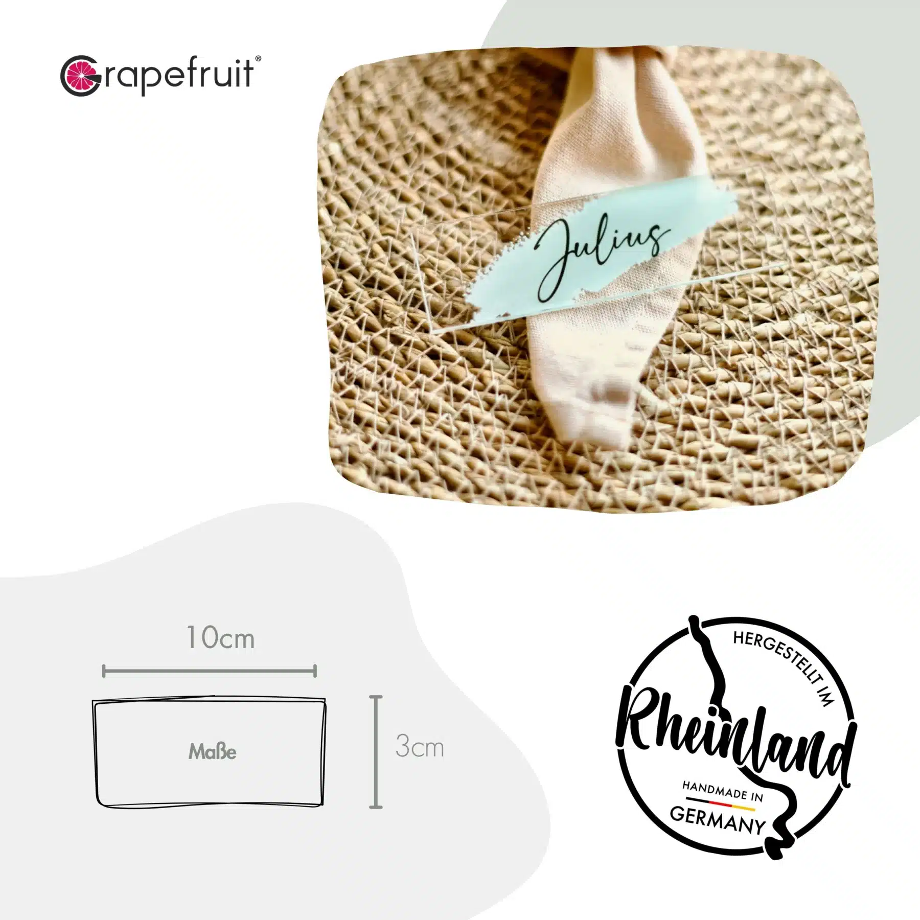 Tischkarten / Platzkarten für Geburtstage, Hochzeiten, Konfirmation & mehr Edle Platzkarten aus Acrylglas “Brush” Platzkarten Namensschilder Hochzeit