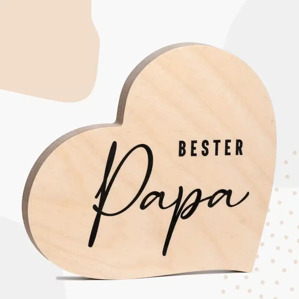 Grapefruit® GeschenkHerz aus Holz zum Vatertag Bester Papa