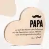 Vatertag Grapefruit® Geschenk-Herz aus Holz zum Vatertag – Papa Schnurrbart