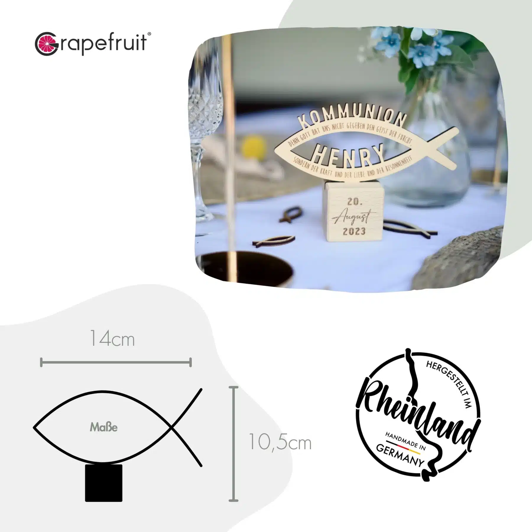 Individuelles Geschenk – kleiner Holzfisch mit Personalisierung, zur Taufe, Firmung, Kommunion oder Konfirmation aus Holz Glaube Individuelles Geschenk – kleiner Holzfisch mit Personalisierung, zur Taufe, Firmung, Kommunion oder Konfirmation aus Holz