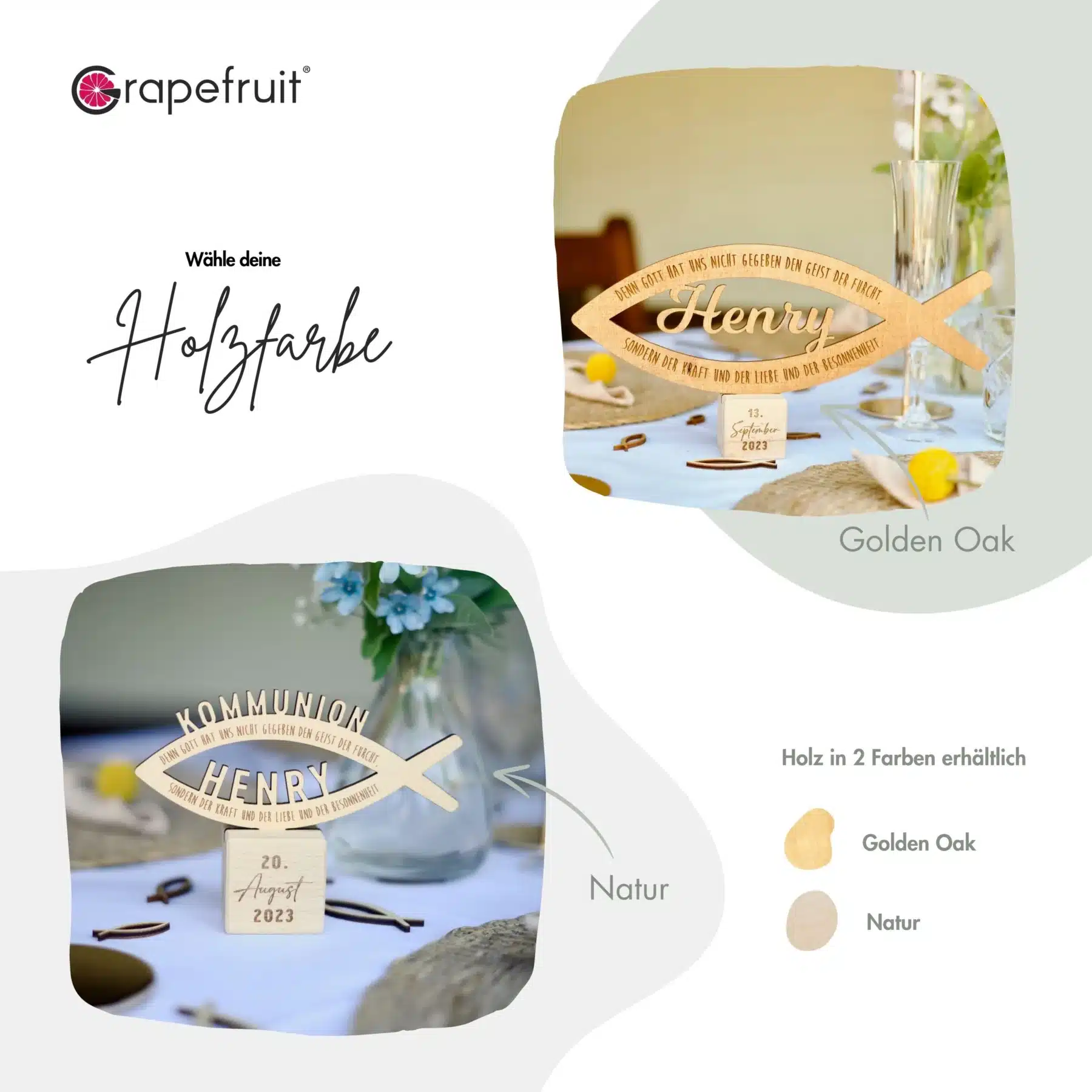 Individuelles Geschenk – kleiner Holzfisch mit Personalisierung, zur Taufe, Firmung, Kommunion oder Konfirmation aus Holz Glaube Individuelles Geschenk – kleiner Holzfisch mit Personalisierung, zur Taufe, Firmung, Kommunion oder Konfirmation aus Holz