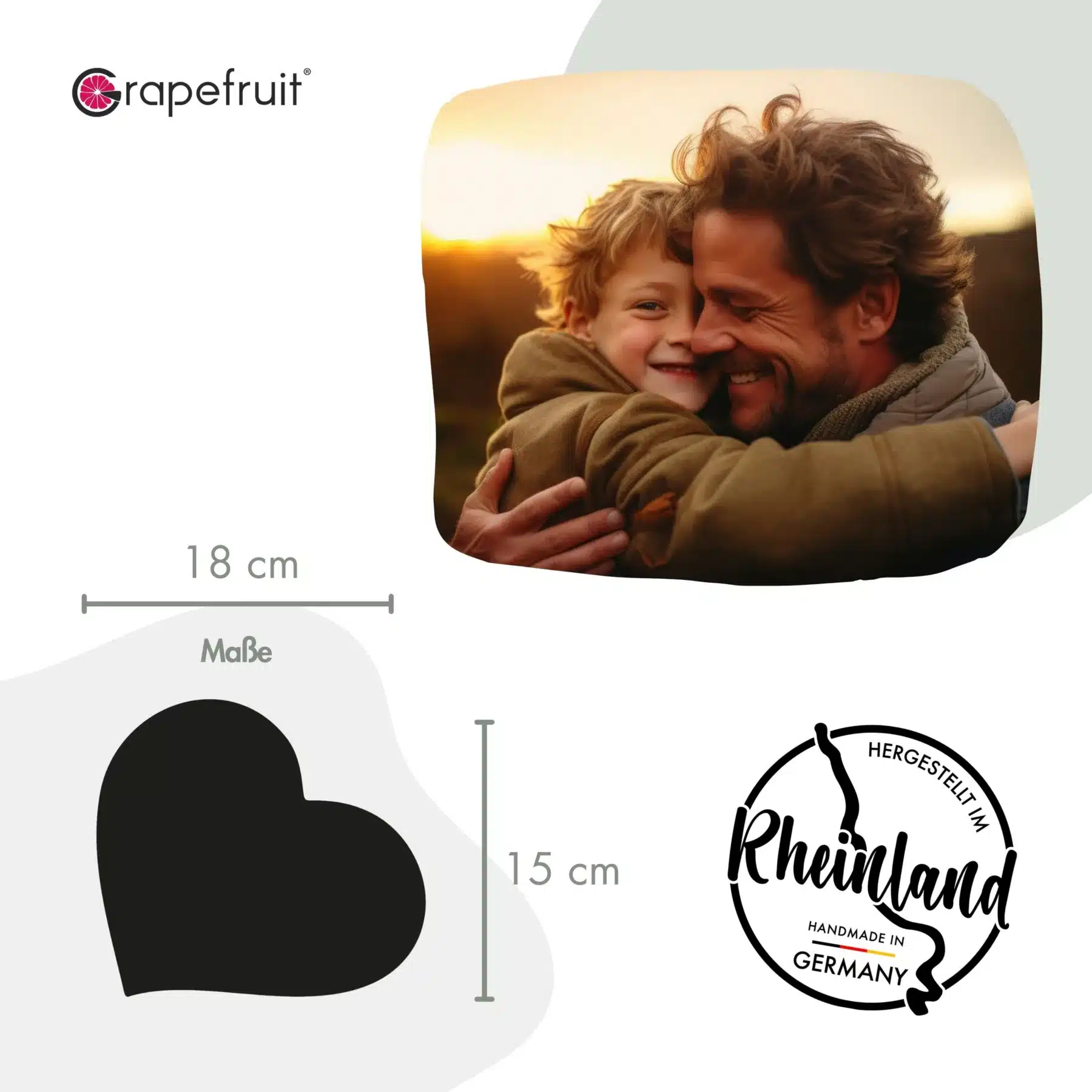 Vatertag Grapefruit® Geschenk-Herz aus Holz zum Vatertag – Opa & Berge