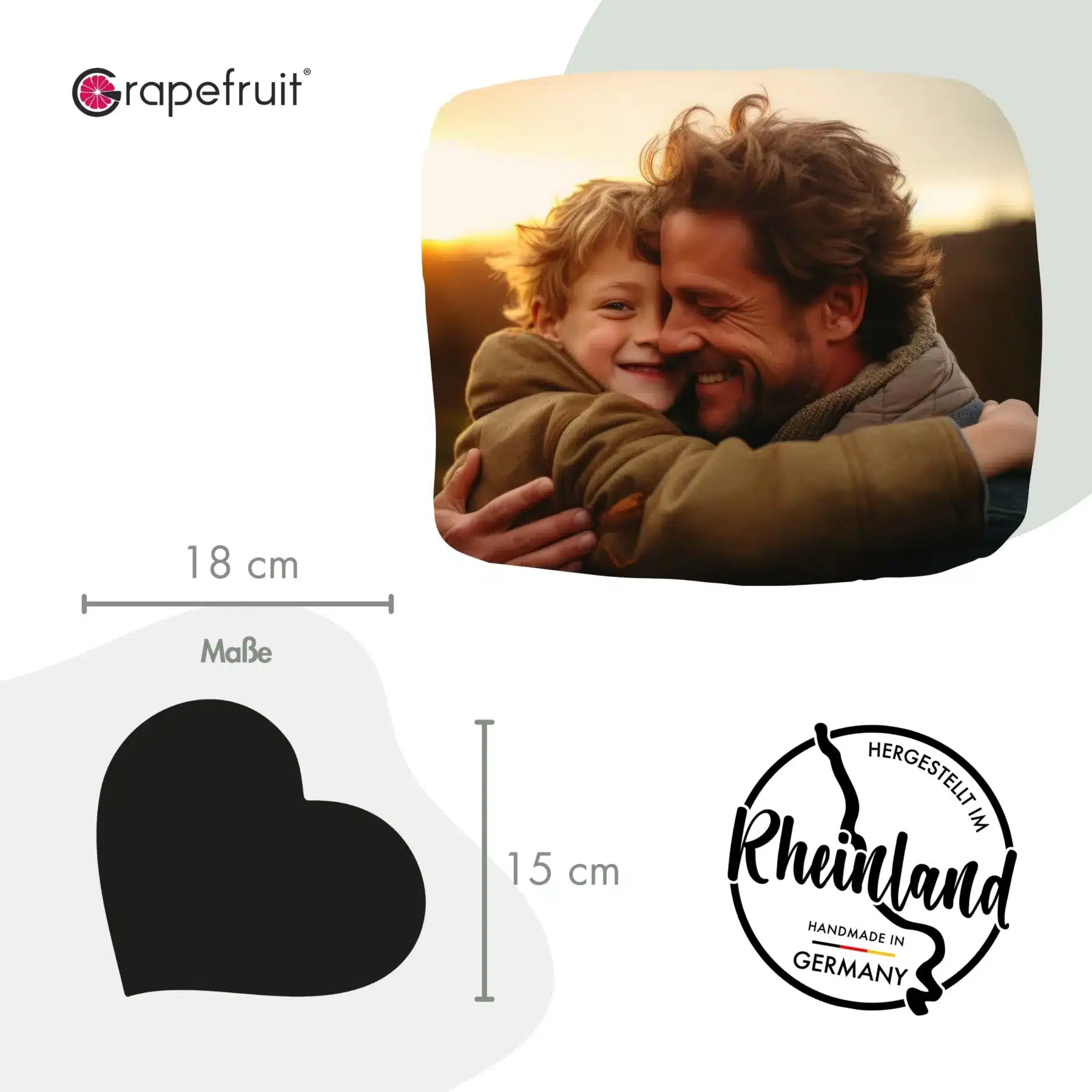 Geschenk-Herz Grapefruit® Geschenk-Herz aus Holz zum Vatertag – Bester Papa