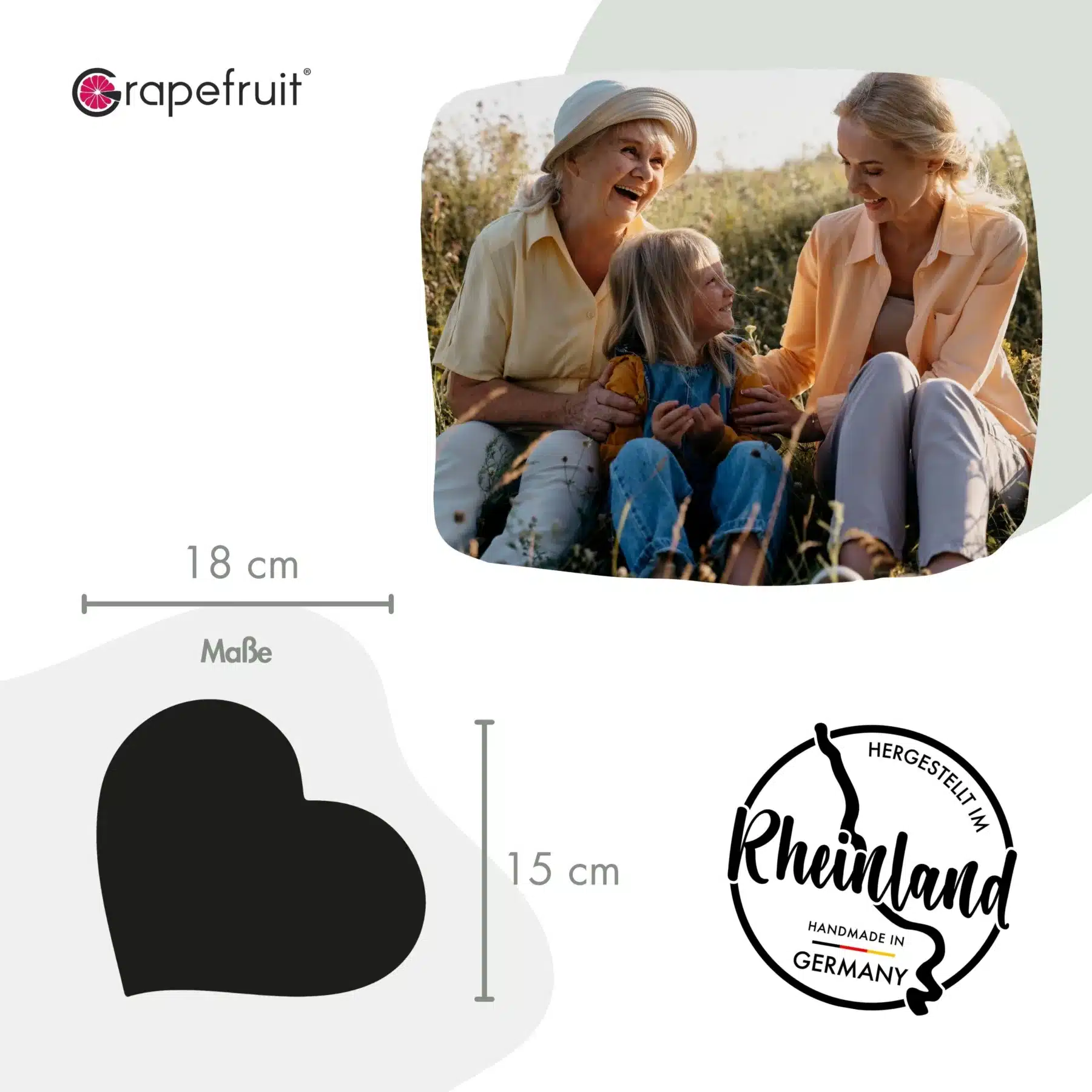 Muttertag Grapefruit® Geschenk-Herz aus Holz zum Muttertag – Mama & Tochter