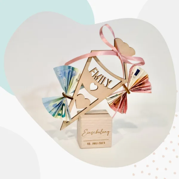 Einschulung Geschenk zur Einschulung aus Holz Schultüte – Herz