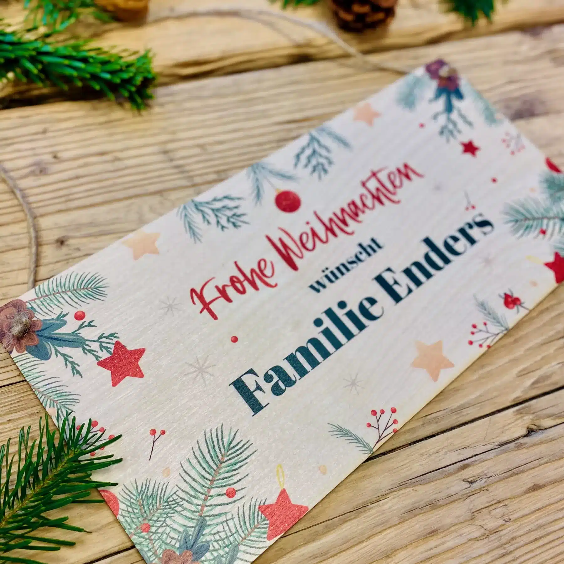 Weihnachten Personalisiertes Türschild aus Holz, Weihnachtsdekoration, Türschild Frohe Weinachten, personalisiertes Namensschild, Weihnachtsschmuck Tür