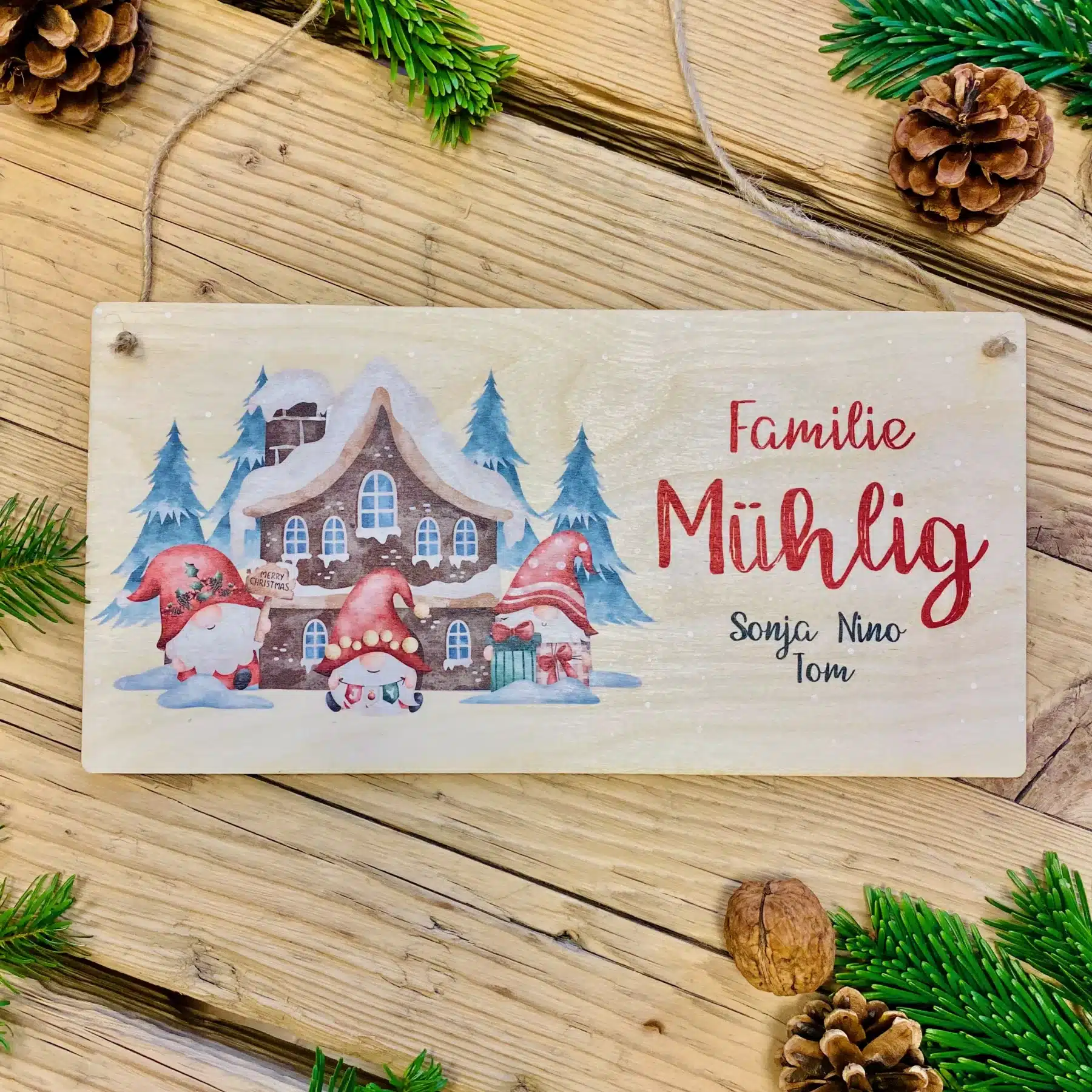 Personalisiertes Türschild aus Holz, Weihnachtsdekoration, Türschild mit Wichteln, personalisiertes Namensschild, Weihnachtsschmuck Tür Weihnachten Personalisiertes Türschild aus Holz, Weihnachtsdekoration, Türschild mit Wichteln, personalisiertes Namensschild, Weihnachtsschmuck Tür